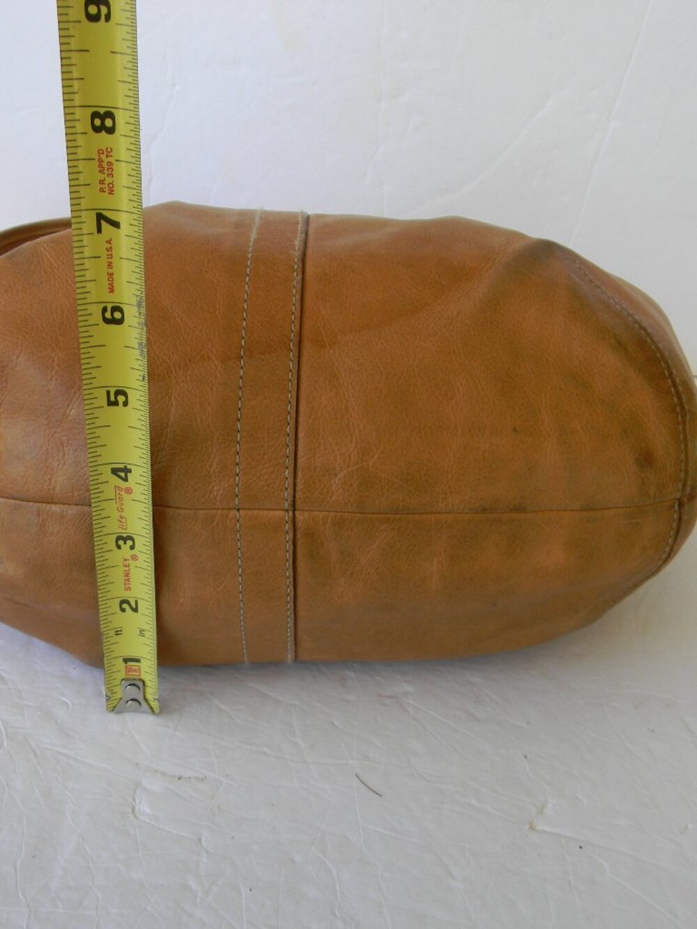Vintage Coach Ergo Pleated Hobo Bag 12235 Y2K Full Grain Leather Tan Camel - Picture 5 of 11